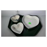 Heart shaped cookware and bowl