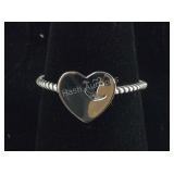 Size 7- Sterling silver anchor heart ring