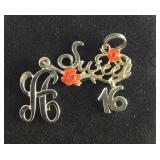 Two Charms Letter H Sweet 16 0.9 grams, 3/4"