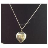 Sterling Silver Heart Pendant Engraved And