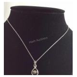 Genuine Diamond Pendant And Necklace 3.8 grams,