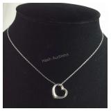 Sterling Silver Necklace, Heart Pendant (not