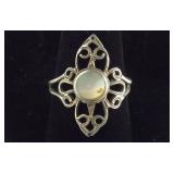 Size 7.50 Vintage Sterling Mother Of Pearl Ring