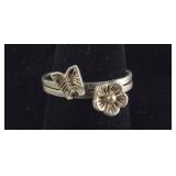 Size 8 Vintage Sterling Silver Rings Butterfly &