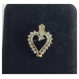 Genuine Diamond Heart Pendant Sterling Silver 1.4