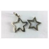 Two Star Shaped Pendants/Charms 1 Magnetic W.
