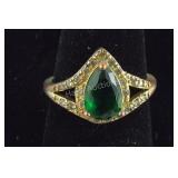 Size 6.50 Vintage Sterling Silver Ring With Pear