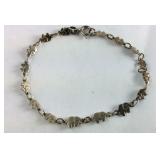 Tiny Sterling Silver Elephant Bracelet Made In