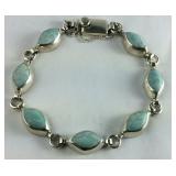 Bracelet Made In Mexico Has Light Blue Stones