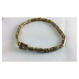 Genuine Diamond Bracelet Gold Tone Over Sterling