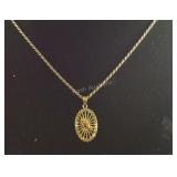 Gold Tone Over Sterling Silver Necklace And