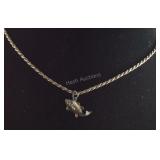 Gold Tone Over Sterling Silver Necklace And A