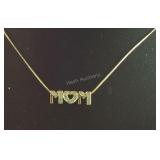 Gold Tone Over Sterling Silver Necklace And "Mom"