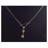 Three Stone CZ Pendant Sterling Silver With