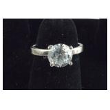 Size 4,75-5 Costume Ring With Large Clear Stone