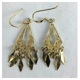 Gold Tone  Ear Wired Dangling Earrings