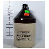 Stoneware Liquor / wine jug. Approximately 1