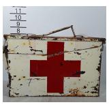 Metal first aid box.