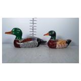 2 wooden decoy ducks in overall nice condition.