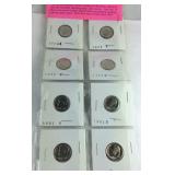 8 Roosevelt dimes uncirculated