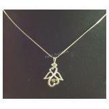 Diamond Accents Wings & Halo Pendant By Jane