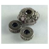 Three Sterling Silver Charms 5.8 grams, 1/2"