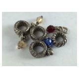 Four Sterling Silver Charms For A Bracelet With