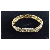 J C Penny Multi Stone Bracelet Gold Over Silver