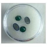 Four Synthetic Stones 2 Sapphire And 2 Emerald