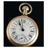 Pocket Watch By Westclox Train On Back