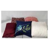 Throw pillows, five
