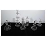 Oil / vinegar / dressing servers, lot of 6, all