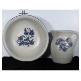 Pfaltzgraff Yorktown pottery bowl and pitcher.