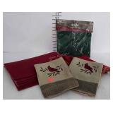 Holiday linens, tea towels, table runner,