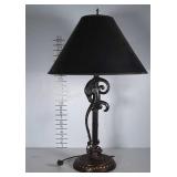 Metal rams head table lamp. Shade is in good