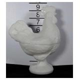 Milk glass Rooster Candy dish, unmarked
