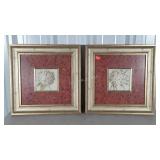 Pair of framed Home Prints, Art in motion, Lauren
