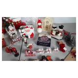 Vintage Christmas group with table topper, apron,
