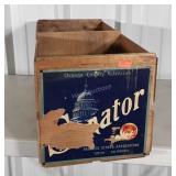 Produce Crate, wooden divided crate, partial