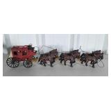 Cast Iron Stage Coach with driver, 6 horse team