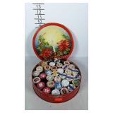 Tin of vintage thread