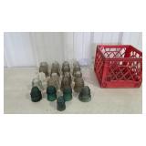 Glass Insulators,  20 plus, in a poly milk crate