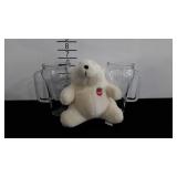 Coca-Cola glasses with the polar bear plush