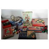 Vintage holiday lights and decorations