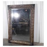 Designers Wall Mirror, tin framed, beveled glass