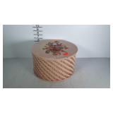 Vintage sewing basket with supplies