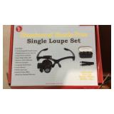 Illuminated hands free single loupe set
