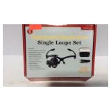 Illuminated hands free single loupe set