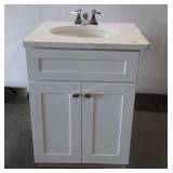 Bath vanity Sink, 25.5" wide base cabinet, chrome