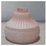 Pink glass shade for lamp